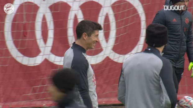 All smiles as Bayern stars train before Lokomotiv Moscow